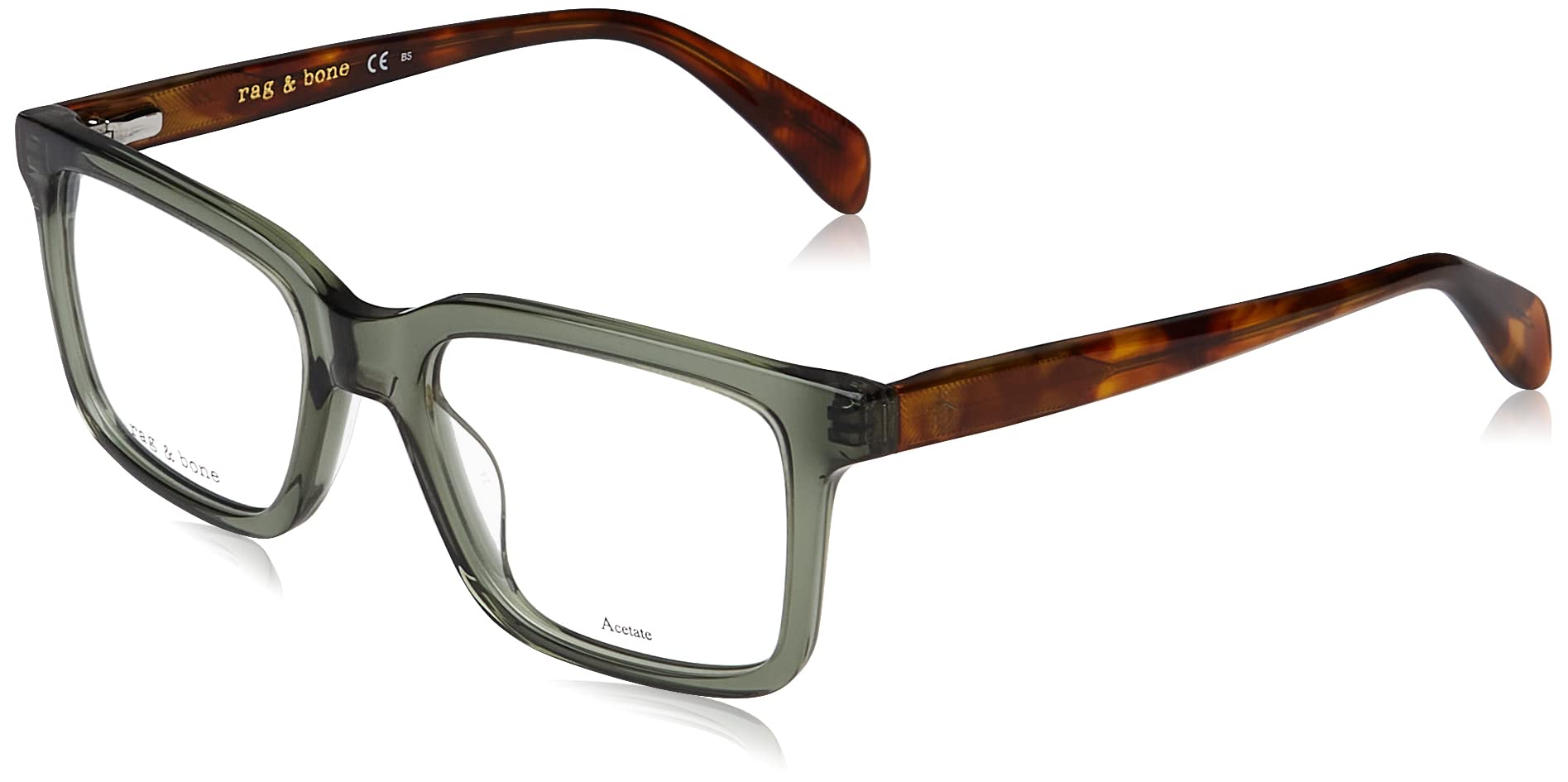 Lunettes de vue RAG & BONE RNB7053 vert monture géométrique 53mm