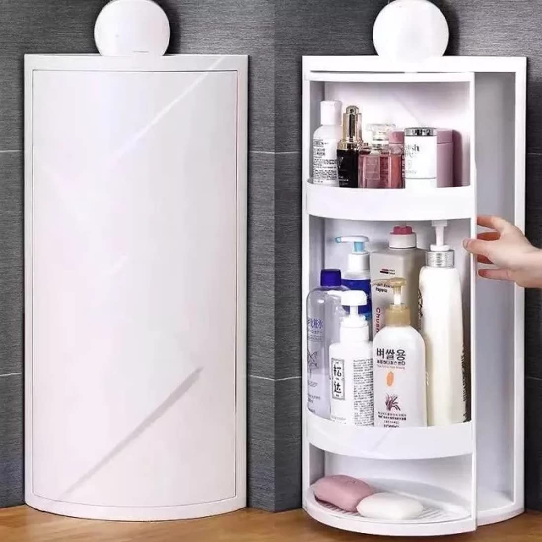 Matiko Acrylonitrile Butadiene Styrene Multifunction Bathroom Kitchen Corner Locker Cosmetic Storage Rack Cabinet Storage Shelf Rotating Triangle Shel (Big) (B0BSGMXM6V) Amazon Price History, Amazon Price Tracker