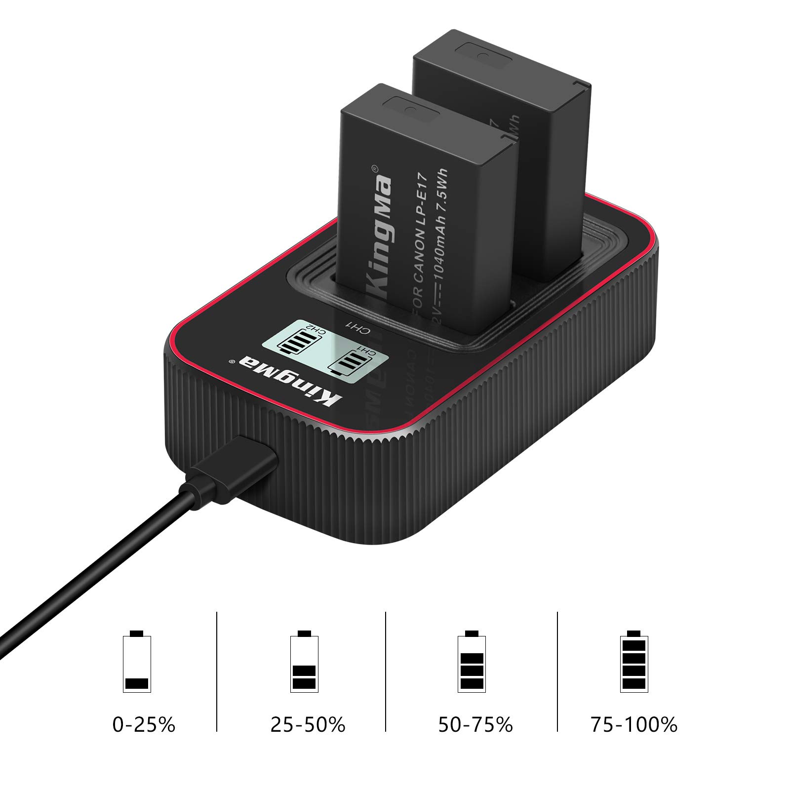 Newmowa LP-E17 bateria zamienna (2 sztuki) i inteligentny wyświetlacz LCD podwójna ładowarka USB zestaw do Canon LP-E17 i Canon EOS M3 M5 M6 M6 Mark II EOS RP 77D 200D 250D 750D 760D 800D Rebel SL3