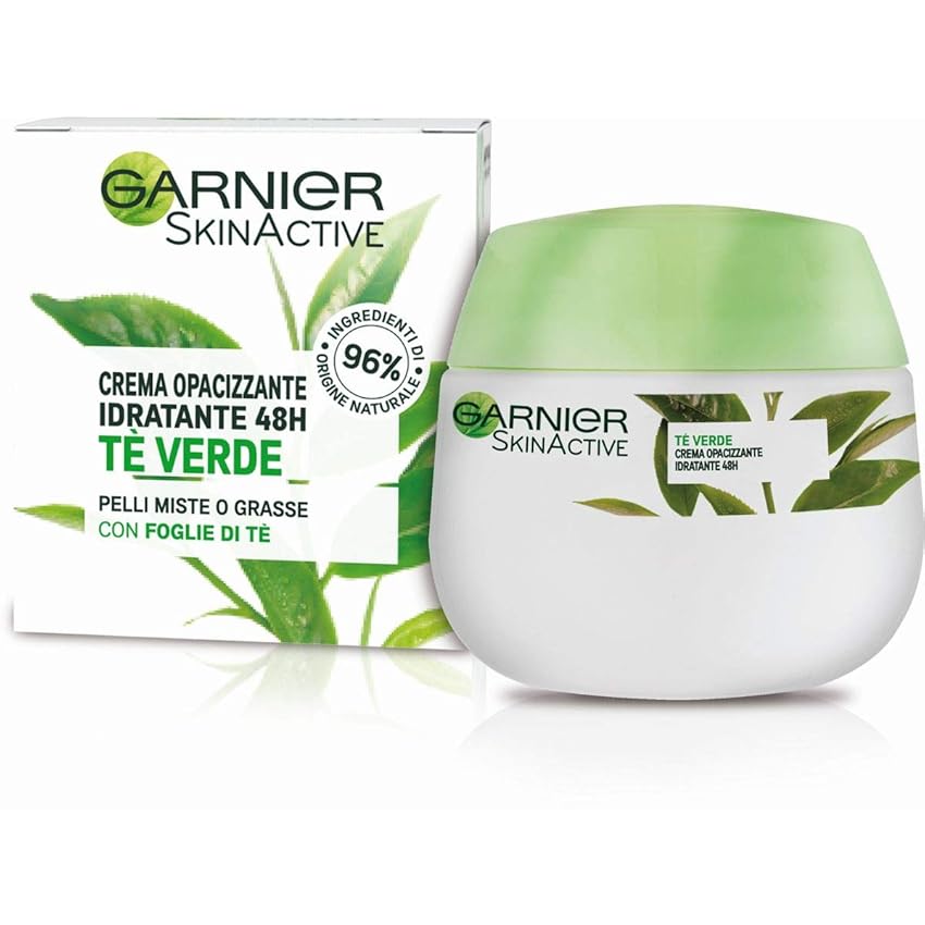 Immagine del prodotto Garnier Crema Viso Idratante Opacizzante SkinActive, Ottima per Pelli Miste o Grasse, Arricchita con The Verde, 50 ml, Confezione da 1
