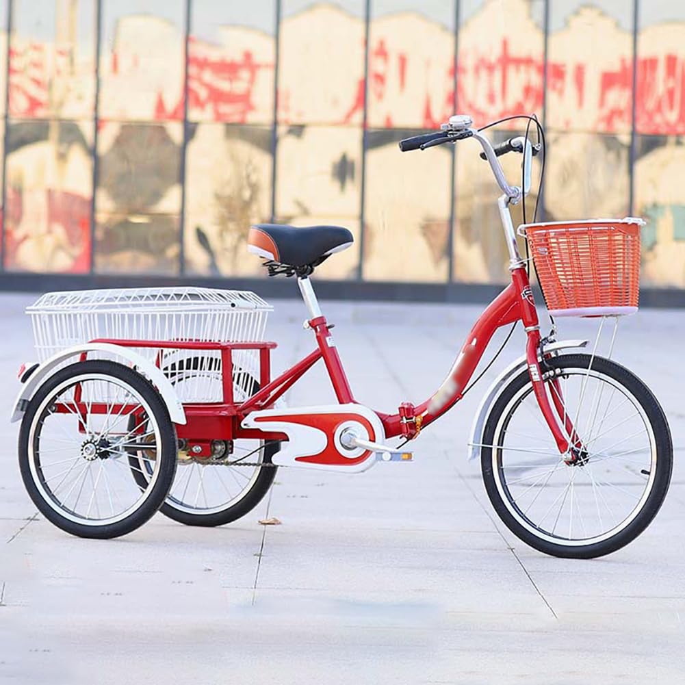 20 Cali Trójkołowych Rowerów Dla Dorosłych Z Jedną Prędkością, Trójkołowych Rowerów Cruise Trike Z Koszykiem Na Zakupy, Nisko Umieszczony Składany Cruiser Trójkołowy Dla Dorosłych, Trójkołowy Dla Dor