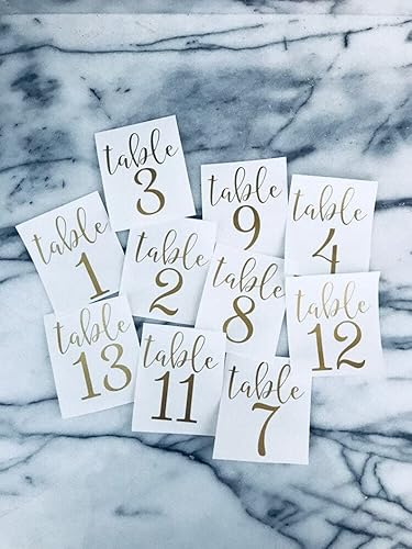 Miniatura 4 de Wedding Table Numbers, Table Number Decals for Wedding Centerpiece, Vinyl Numbers, DIY Table Number, Calligraphy Wedding Table Numbers (5 inches,