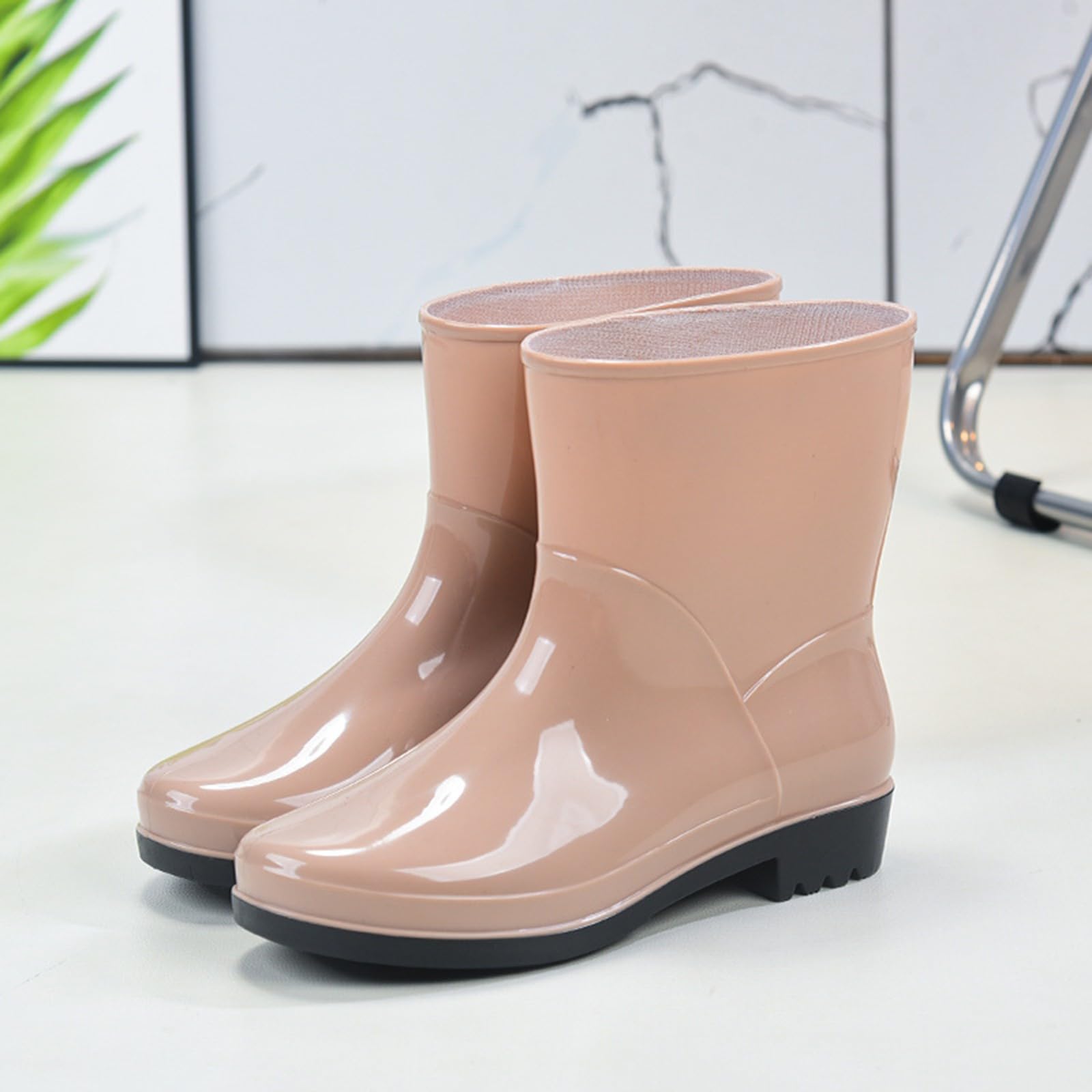 Botas de goma para mujer, medias altas, botas de lluvia, botas de goma, impermeables, botines de goma, antideslizantes, para jardín, botas de lluvia, para exteriores, botas Wellington