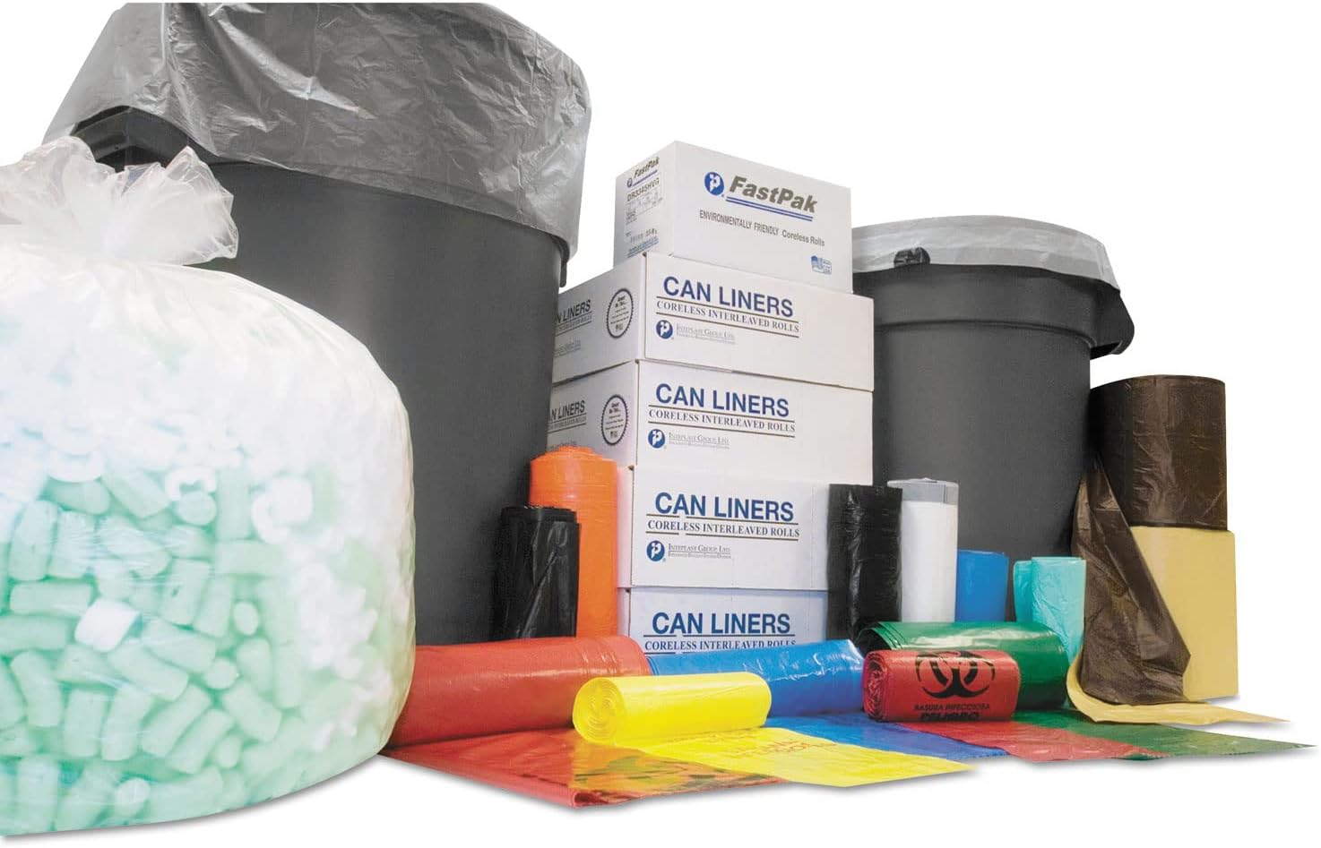 Inteplast HDPE Can Liners, 22 Microns, 40 x 48, Natural, Pack of 150 Liners