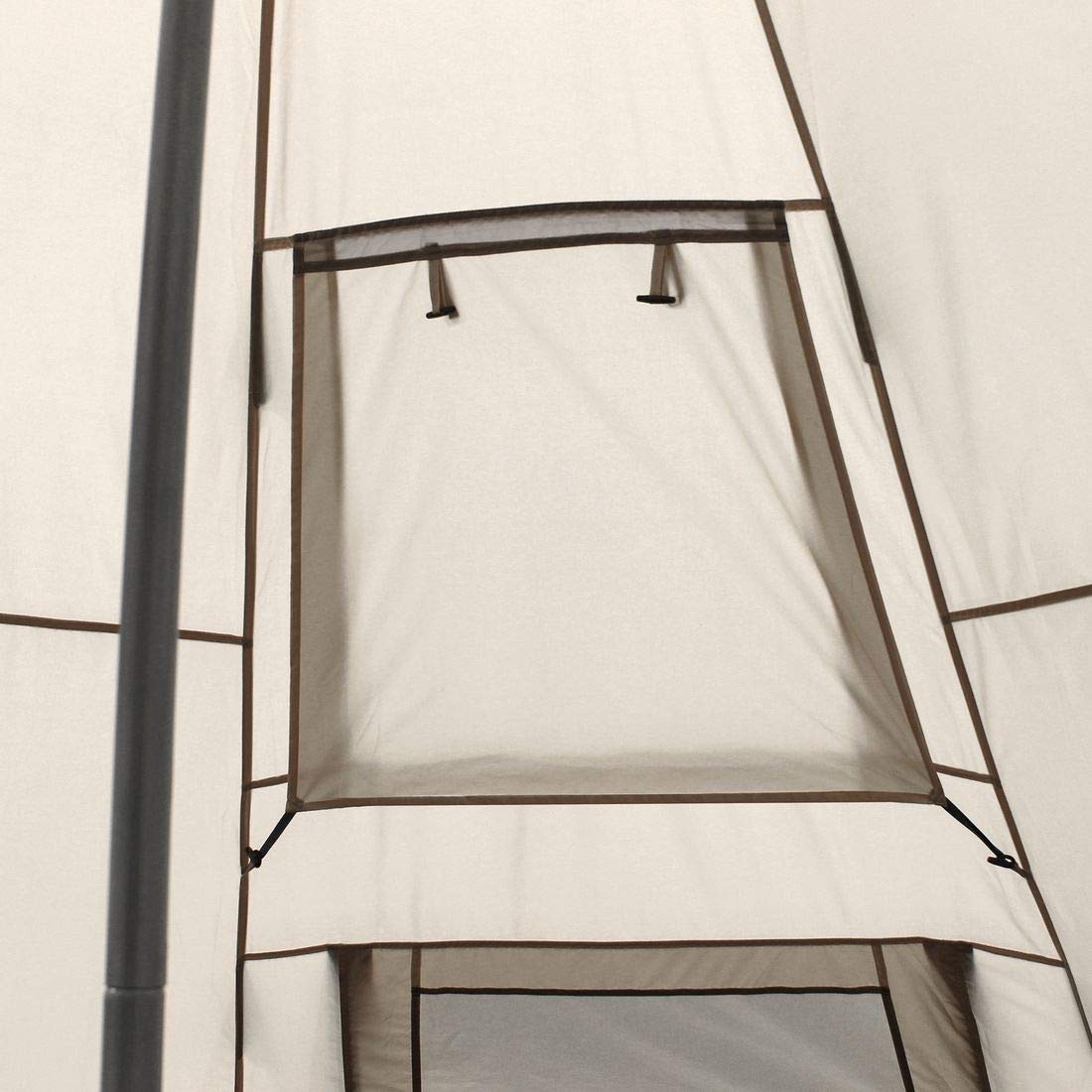 your GEAR Tente Numana 400 Tente tipi familiale 4-6 Personnes auvent Hauteur Libre Tapis de Sol Cousu imperméable 5000 mm Gris Beige