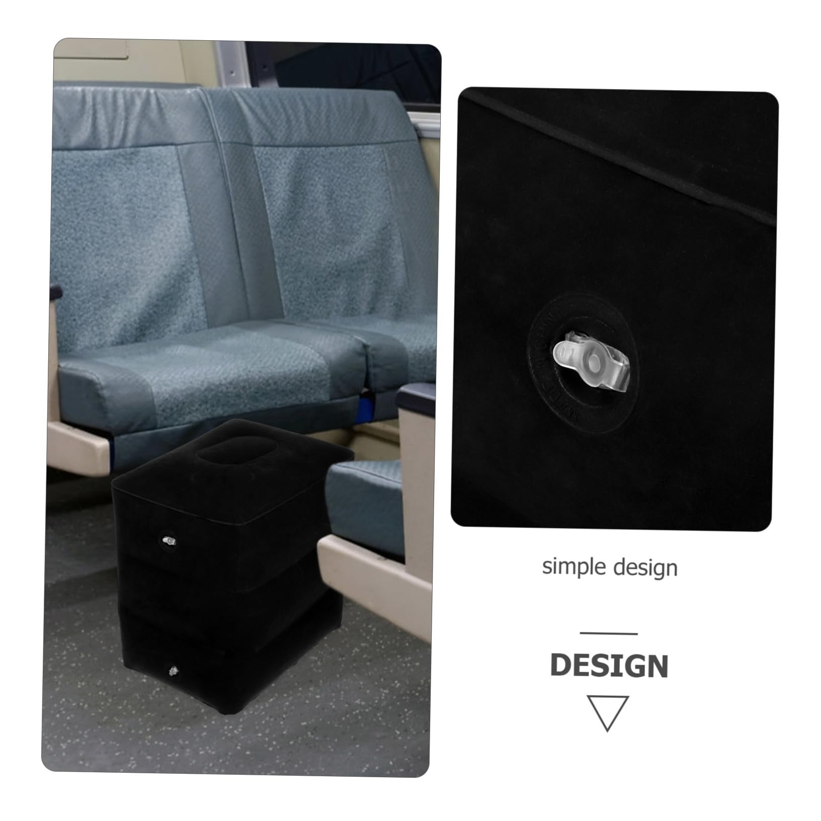 Zerodeko Cuscino Poggiapiedi Gonfiabile per Aereo Accessorio Essenziale da Viaggio Supporto per Gambe Facile da Trasportare e Pulire