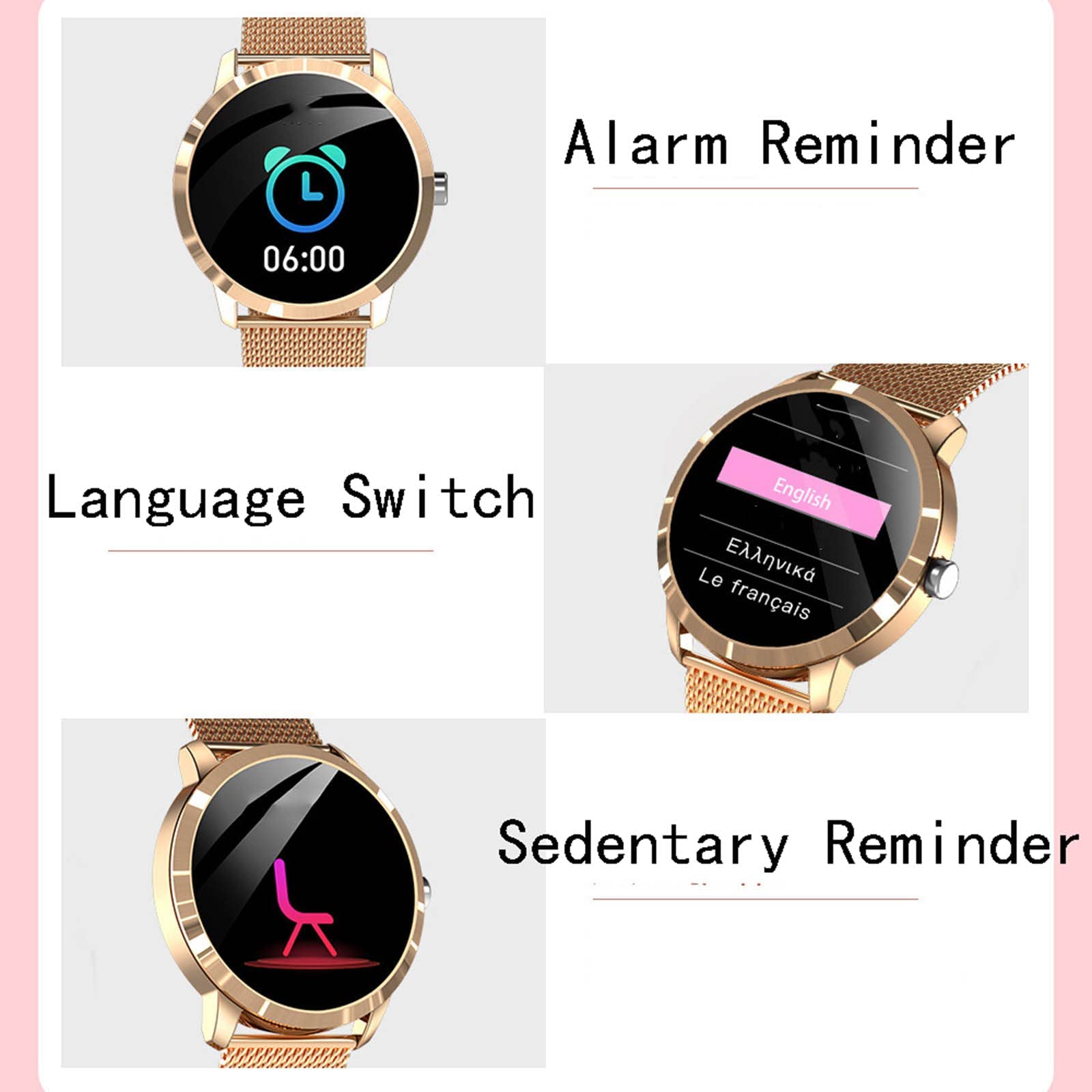 Inteligentny zegarek Wiadomości Push Tracker aktywności Przypomnienie o połączeniu telefonicznym Wodoodporny Monitor aktywności fizycznej Zegarek z alarmem bezruchu Inteligentna opaska Kalorie