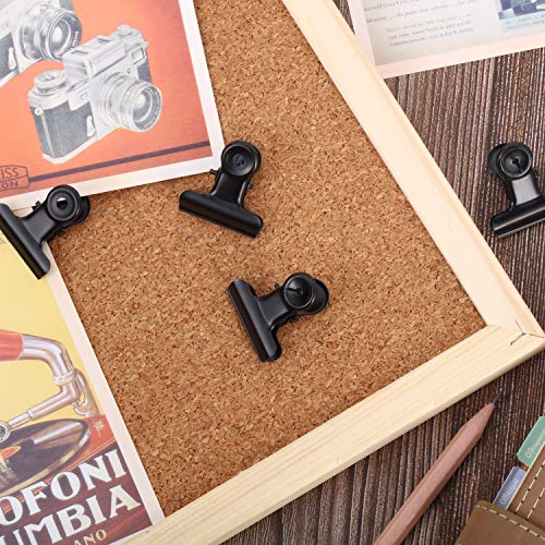 30 Pieces Push Pins Clips, Bulldog Clips With Thumb Tacks For School Artworks Projects On Cork Board, Photos Documents On Bulletin Board, No Holes For The Paper On Cubicle Walls (Black) #TOP3