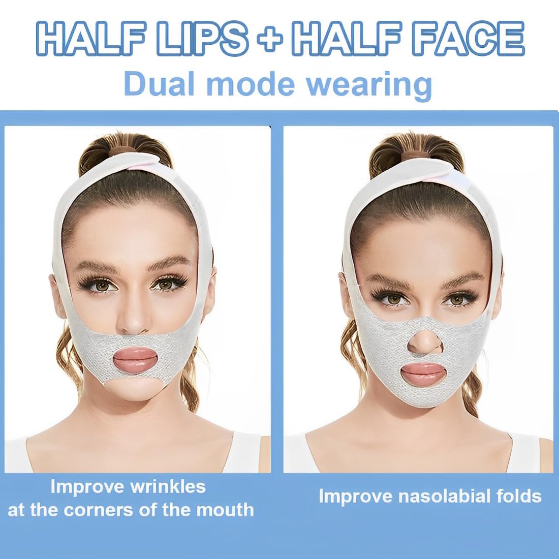 Reductor de Papada, V Line Lifting Mask Correa Facial, Reutilizable Faja Facial Lifting, Papada Reductor Mujer