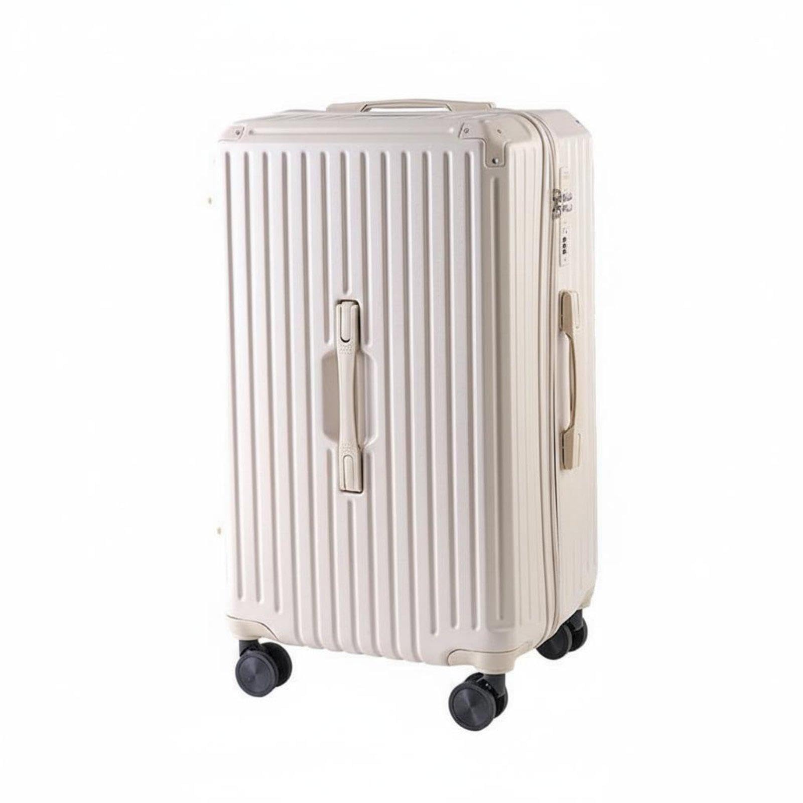 CALANDIS Trolley Travel Case Large Capacity Luggage with Rotating Wheels Suitcase with Rotating Wheels for Commuters, Students, Business Trip White 26 Inch-picture-16