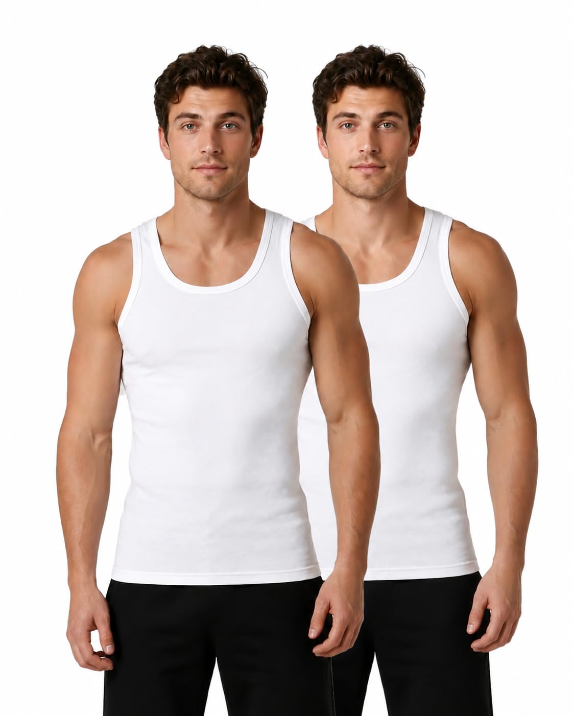 Men's White Cotton Sleeveless More RN Vest Combo | Round Neck Modern Fit with Spacious Armholes | Soft & Breathable Everyday Innerwear Combo Pack-image-35