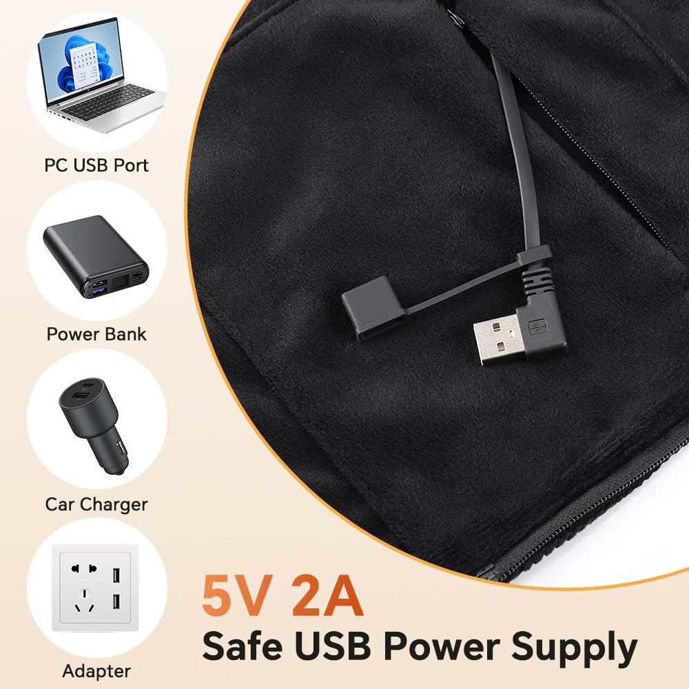 SkyFace Coperta Indossabile Termica Elettrica, scialle riscaldata USB | 3 Livelli di Temperatura Coperta Riscaldabile Indossabile Poncho Mantella con Chiusura a Bottone per Casa Ufficio