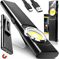 Lanterna de Bolso Recarregável Profissional LED COB - Fixação Magnética Forte e USB Embutido - Luz de Inspeção Portátil Potente com Clip para Mecânica, Oficina Automotiva, Eletricista e Emergência