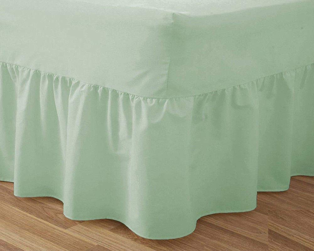 Plain Dyed Mint Fitted Valance Bed Sheet Polycotton Percale Easy Care Bed Sheet Double Only
