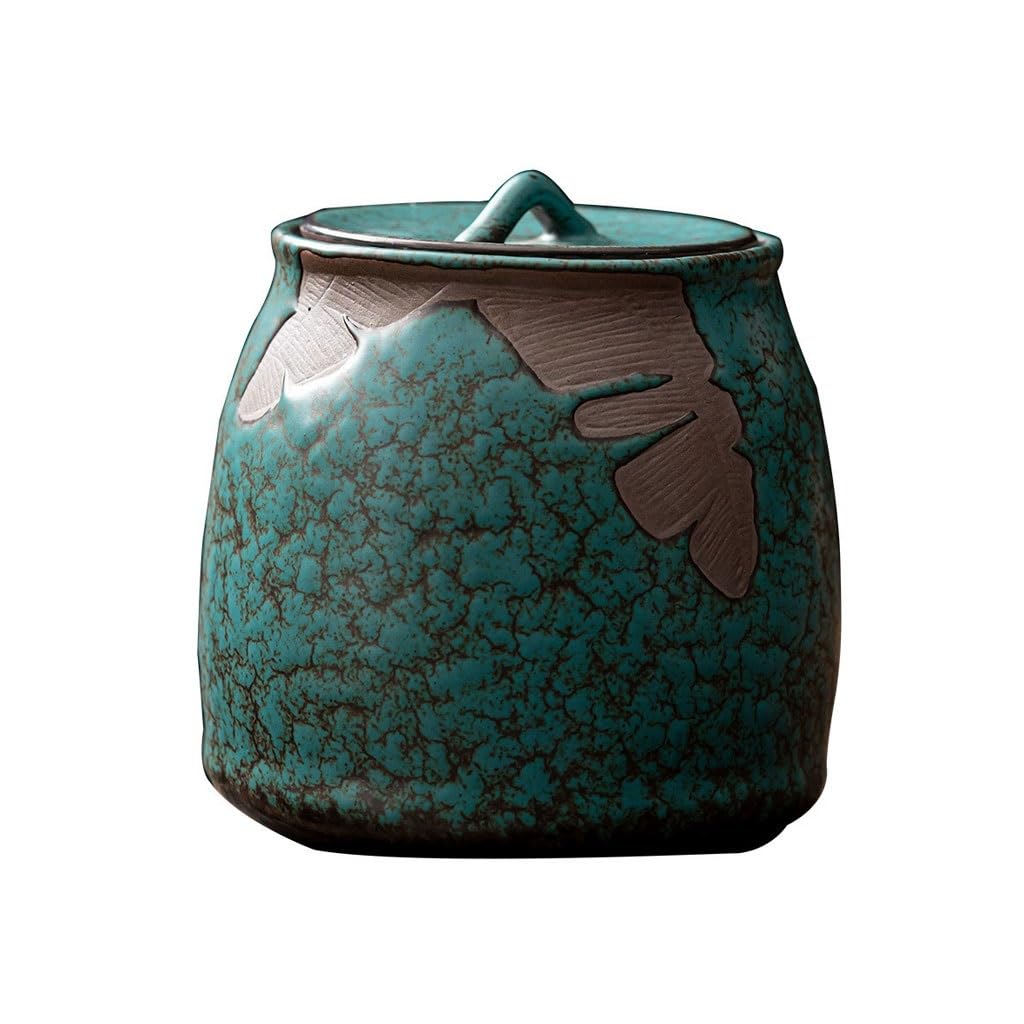 EINES Pantry Storage Containers Household Sealed Tea Storage Tank Kitchen Ceramic Black Tea Green Tea Storage Tank Ceramic Containers for Tea, Coffee, Flour, Sugar,