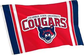 College Flag for Cougars,Columbus State Gifts 3X5 ft University Outdoor House Sports Banner for Men Women,Double Sided