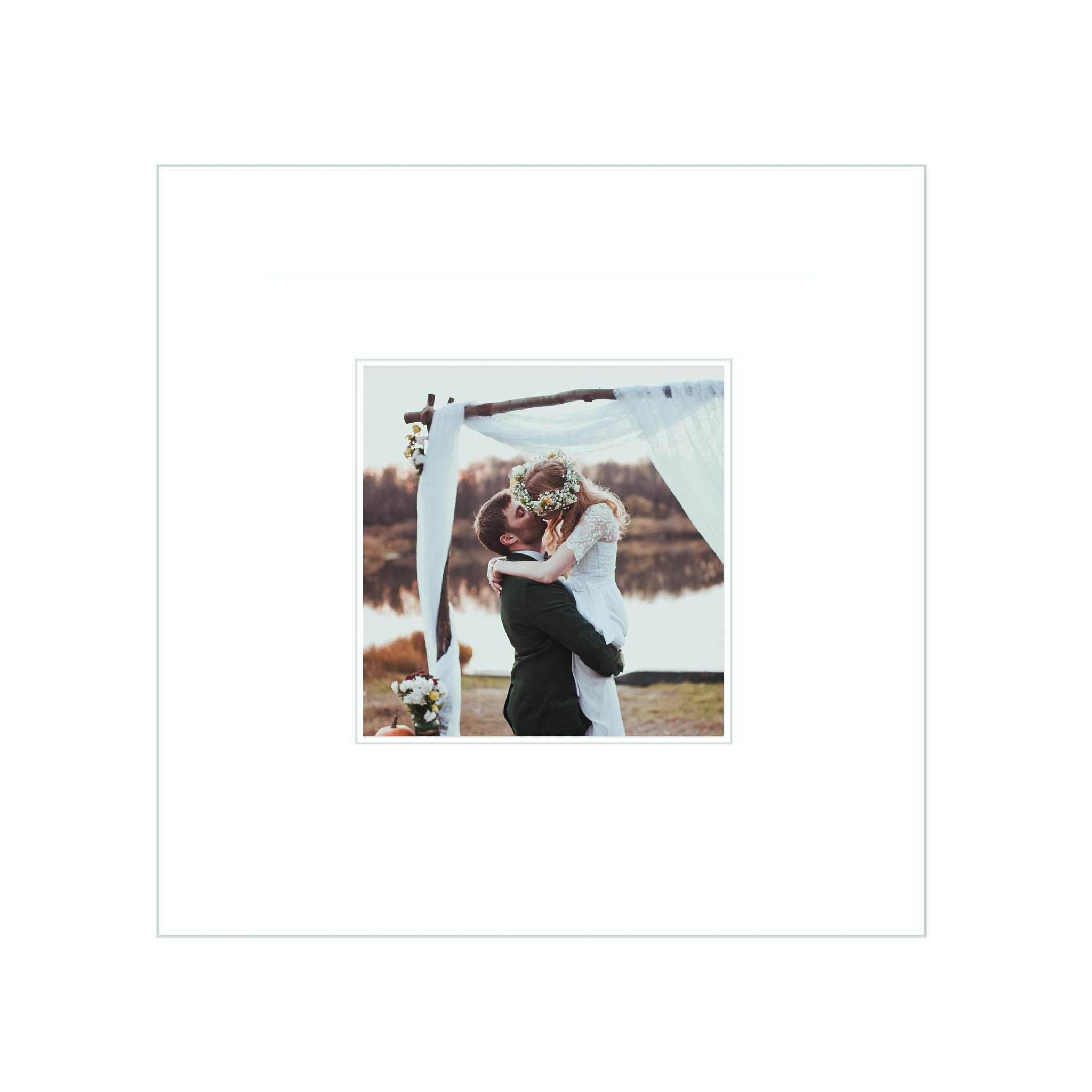 BARNWOODUSA 20x20 Wedding Guest Signature Mat s 8x8 Photo in White for Autographs, Graduations, Birthday, Guest Signatures Single Mat Only