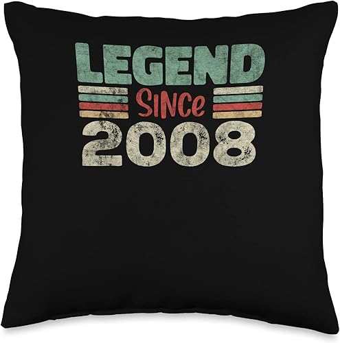 Legend Since 2008 Limited Edition 15th Birthday Gifts Throw Pillow, 16x16, Multicolor