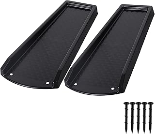 Rain Gutter Downspout Splash Block, Gutter Downspout Extensions for Water Drainage, 24" Gutter Splash Guards Downspout Extender, Fixable Down spout Drain Trays with PE Nails(2 Pack, Black)