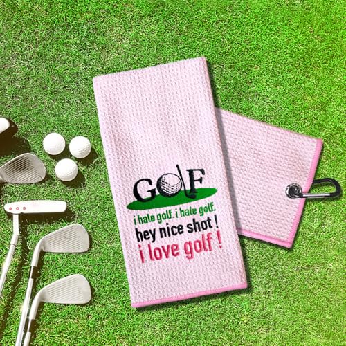 TOUNER I Hate It, I Hate It, Hey Nice Shot I Love It Golfing Towels, Ladies Golf Gifts, Golfing Bag Towel Present, Ladies Golf Accessories for Retirement Christmas Birthday Towel Gifts for Daughter - image 6