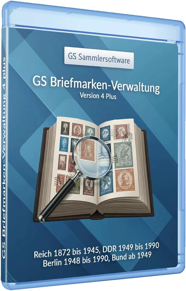 GS Briefmarken-Verwaltung 4 plus - Software zur Verwaltung ihrer Briefmarken-Sammlung - Datenbank Programm zur Briefmarkenverwaltung