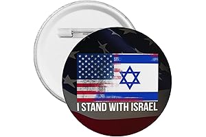 I Stand with Israel USA American Flag Israel Flag Round Badge