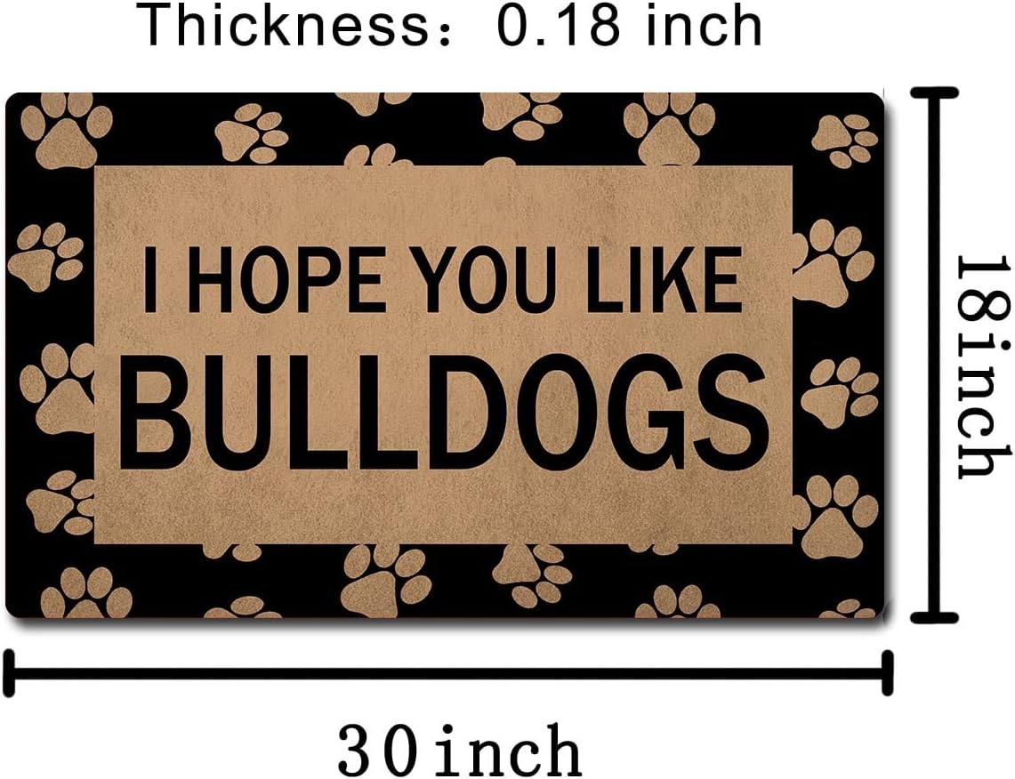 FXGZHAO Welcome Mat 30"(L) x 18"(W) Funny Doormat for Entrance Way Indoor Mats No Slip Kitchen Rugs and Mats (Funny Welcome Door Rugs for Entrance Way Indoor I Hope You Like Bulldogs)