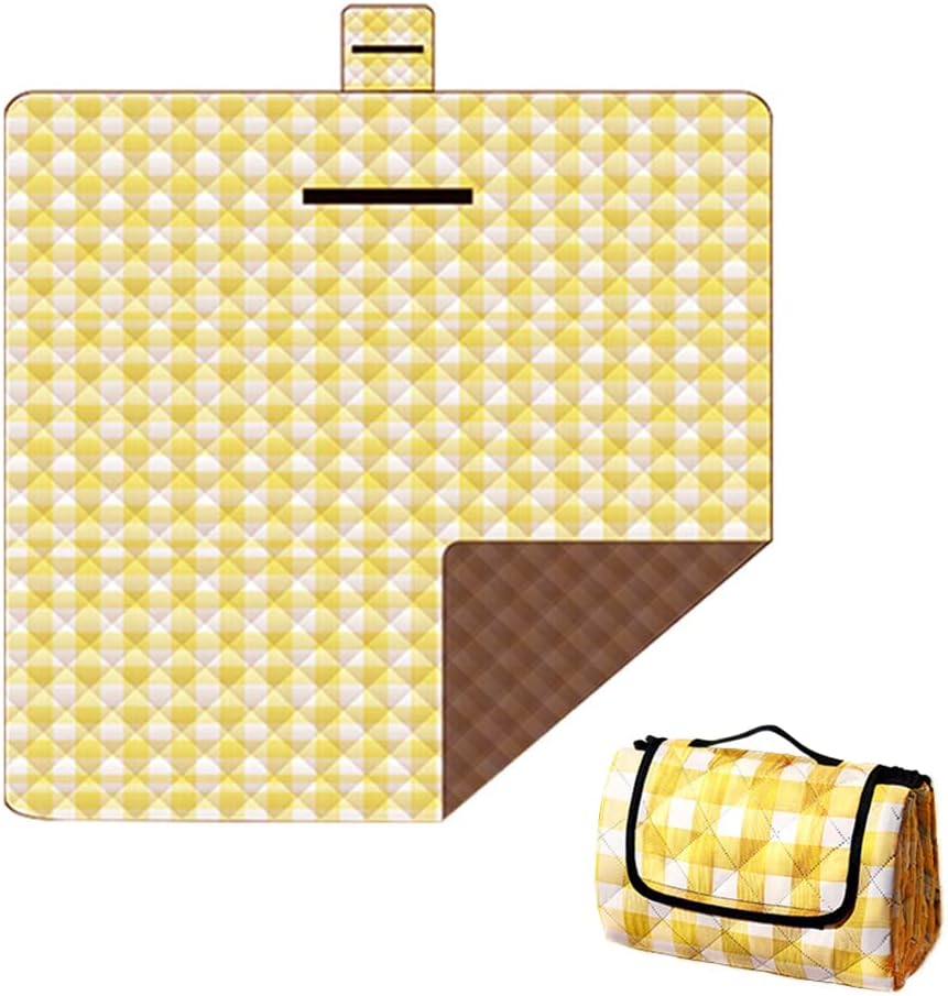 78" x 78" Picnic Blanket,Extra Large Picnic Blanket for 4-6 Adults, Waterproof & Washable Picnic mat Great for Outdoors, Beach, Camping B