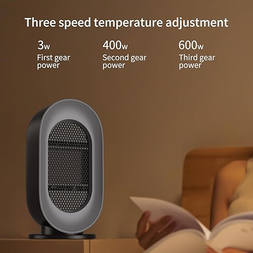 Miniatura 6 de Calentador de espacio portátil para interiores, 3 modos, calentadores eléctricos pequeños portátiles, calentador portátil con protección contra