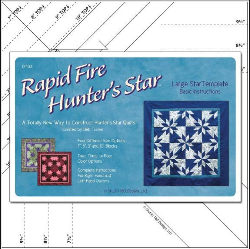 Studio 180 Design Rapid Fire Hunter's Star Bundle: Petite + Large Star Ruler Quilting Tool