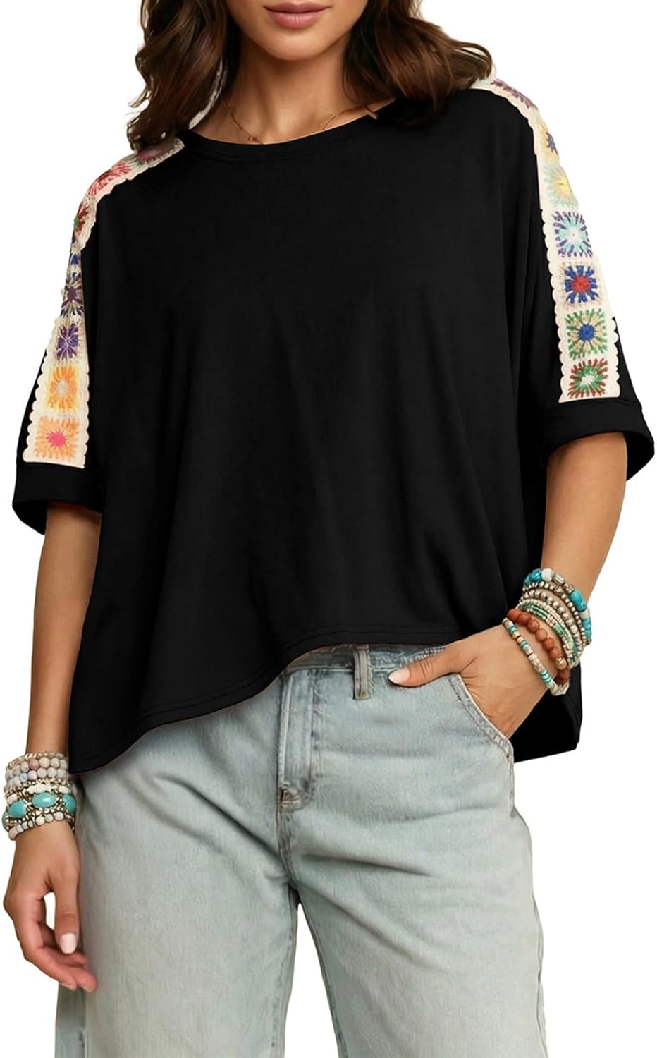 Dokotoo Women's Shirts Casual 2026 Beach Trendy Casual Summer Oversize Tops Vacation Embroidered Blouses