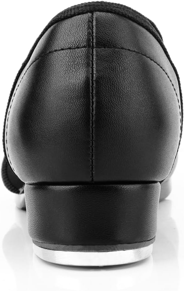 Keemi Tap Dance Shoes for Girls Boys,Non-Slip PU Leather Jazz Dance Tap Shoes for Unisex-Child, Black - Image 5