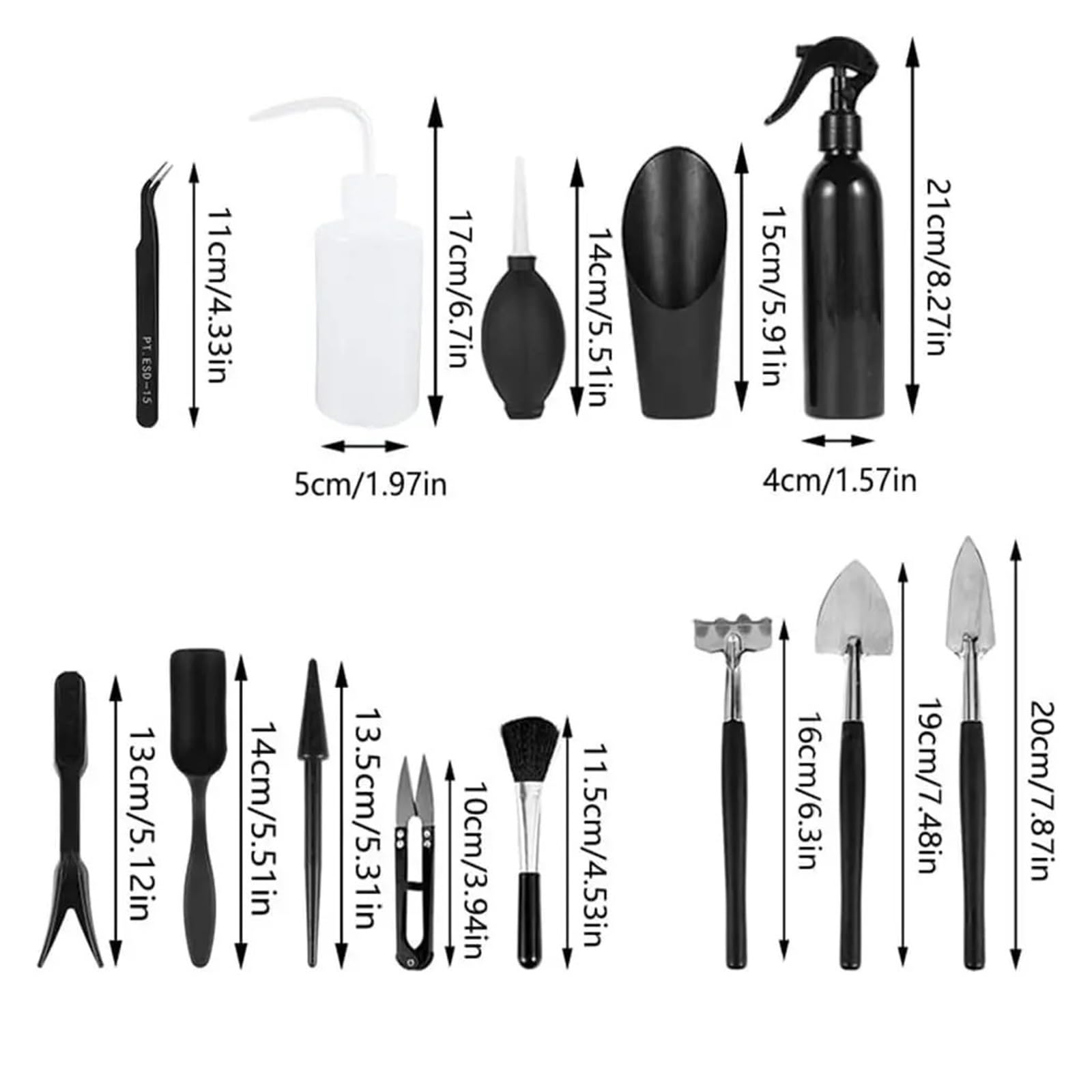 Générique Ensemble de 13 Outils for Plantes succulentes, Mini Jardin, rempotage Manuel, Fleurs Miniatures, bonsaï(13Pcs1)
