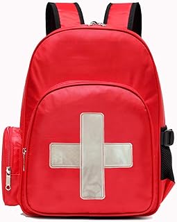 Gatycallaty First Aid Bag Empty Medical Backpack for Emergency Bags First Responder Trauma Treatment with 13 Pockets for School Outdoor Hiking Travel Field Trips Camping Daycare (Red)