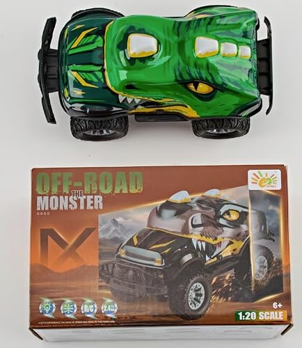 JOYBLI Dinosaur-Shaped Off-Road Vehicle Remote Control Cool Off-Road Vehicle Truck, 2.4GHz RC Car with LED Lights, 1:20Scale, RC Truck, Remote Control car from a Long Distance.Gifts for Boys (Green)