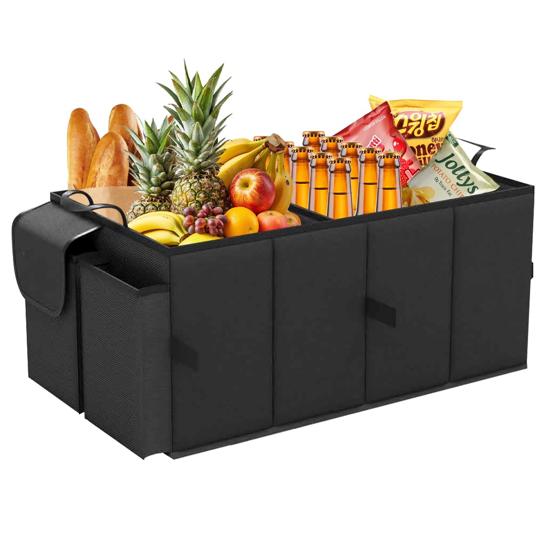 RANJIMA Organizer per bagagliaio, pieghevole, per bagagliaio dell'auto, con scomparti, per il trasporto dell'auto, per il campeggio e la vita quotidiana, 54,1 x 32,0 x 26,9 cm