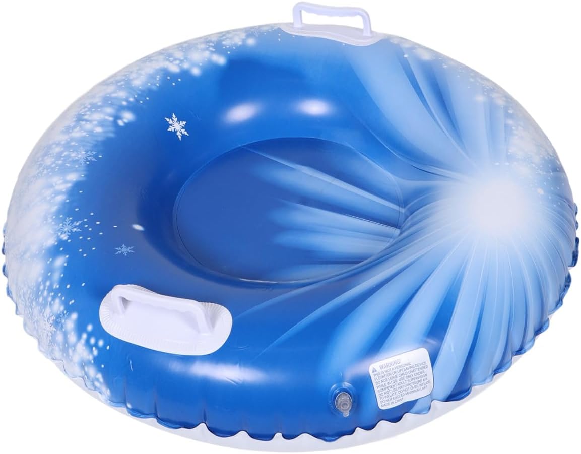 VICASKY Inflatable Snow Tube Sled with Handles Heavy Duty Thickened PVC Snow Sled for Outdoor Winter Sledding Fun