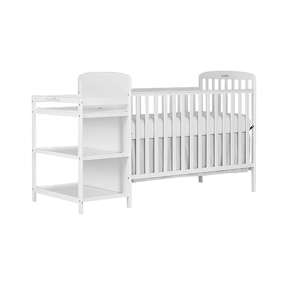 Dream On Me Anna 4In1 FullSize Crib And Changing Table Combo In White Mini