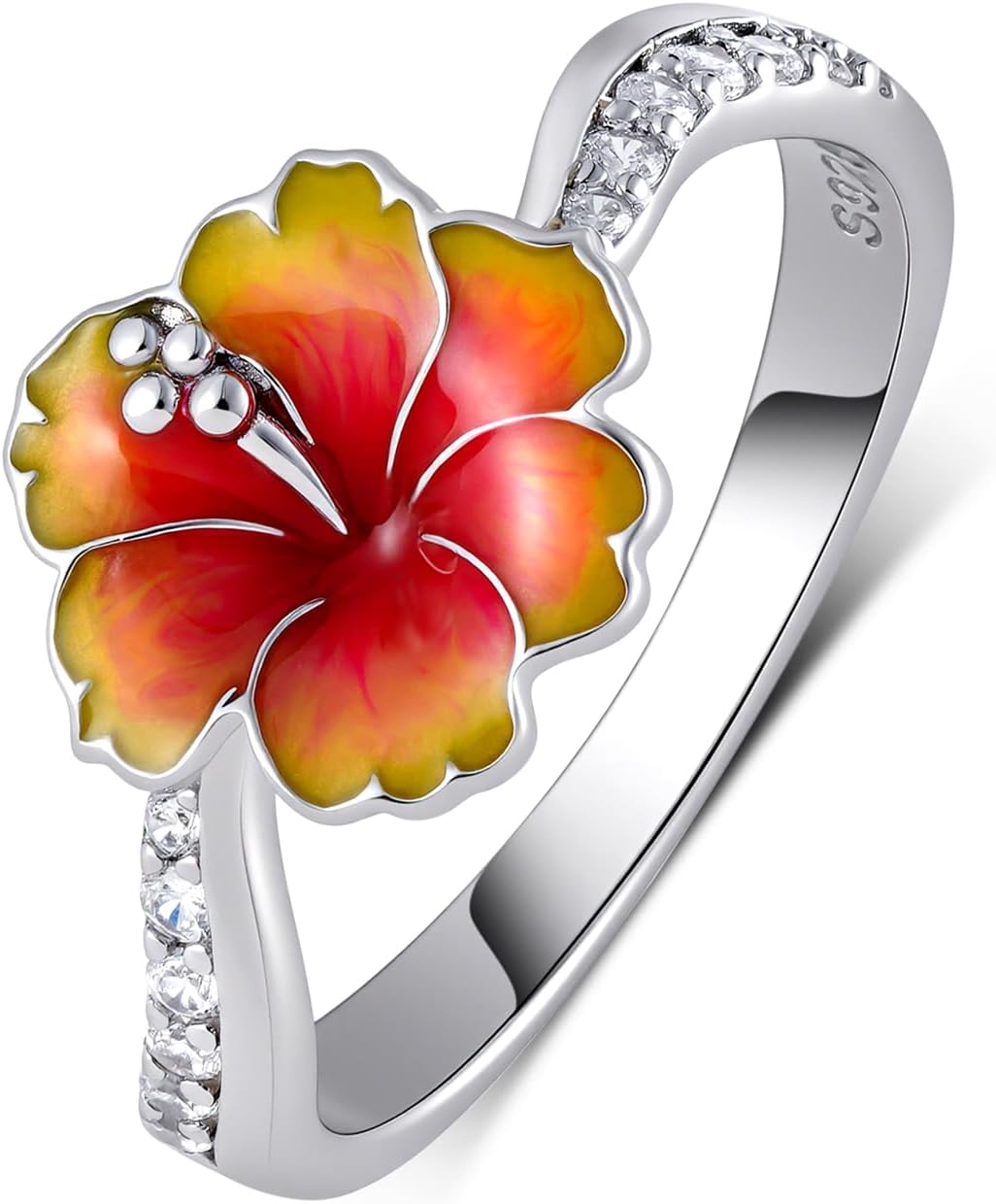 Hibiscus Ring 925 Sterling Silver Hawaiian Ring Hibiscus Hawaiian Jewelry Gifts For Women