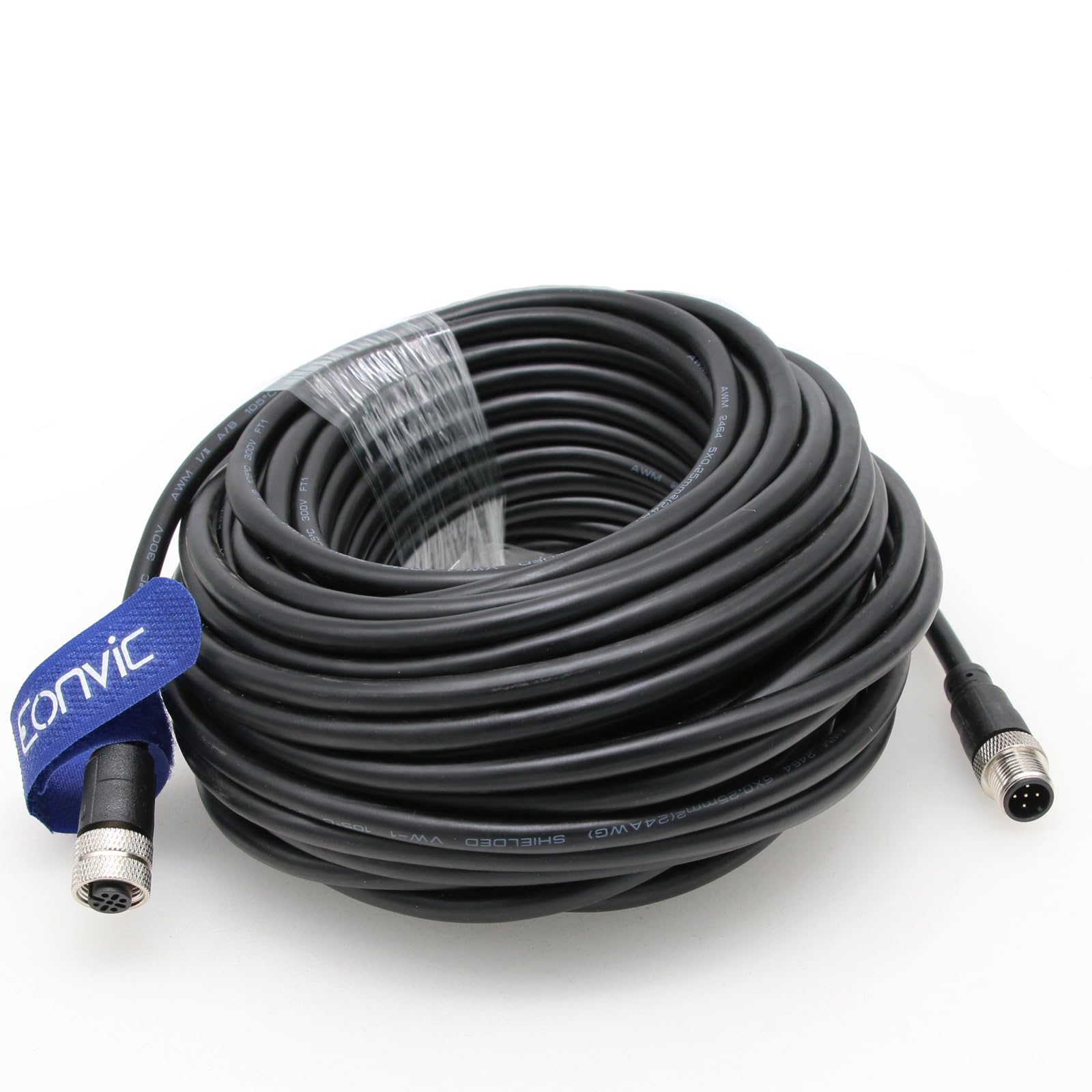 Eonvic Industrial M12 5 Pin Male to Female Aviation Sensor Connector Electrical PVC Cable 90M