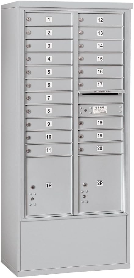 Salsbury Industries 3916D-20AFP Free Standing Horizontal 4C Mailbox, Aluminum