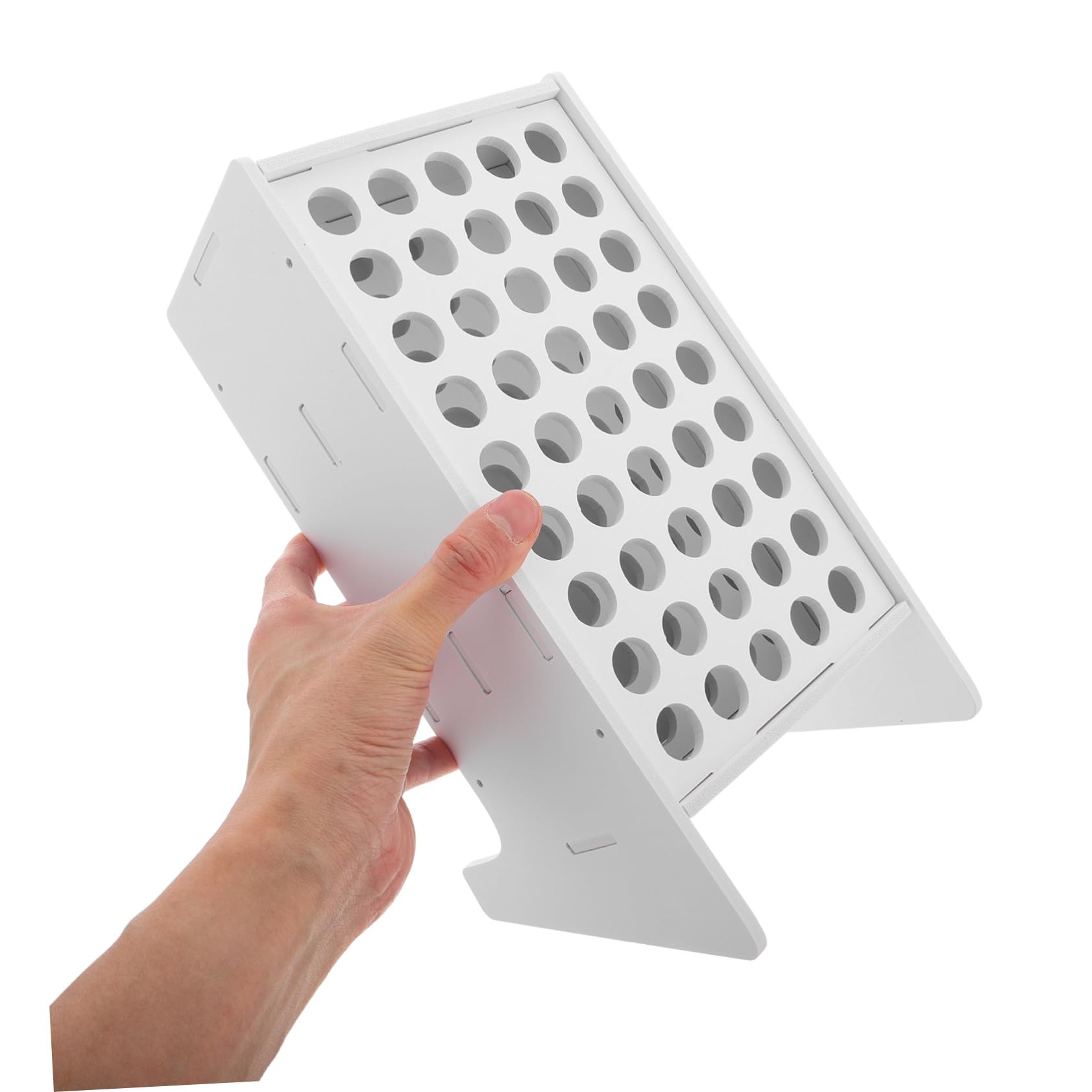 ORFOFE Espositore Penne Inclinato 45 Fori in Plastica Bianco, Organizer per Pennarelli da Scrivania Salvaspazio, per Back To School Party e Uso Domestico