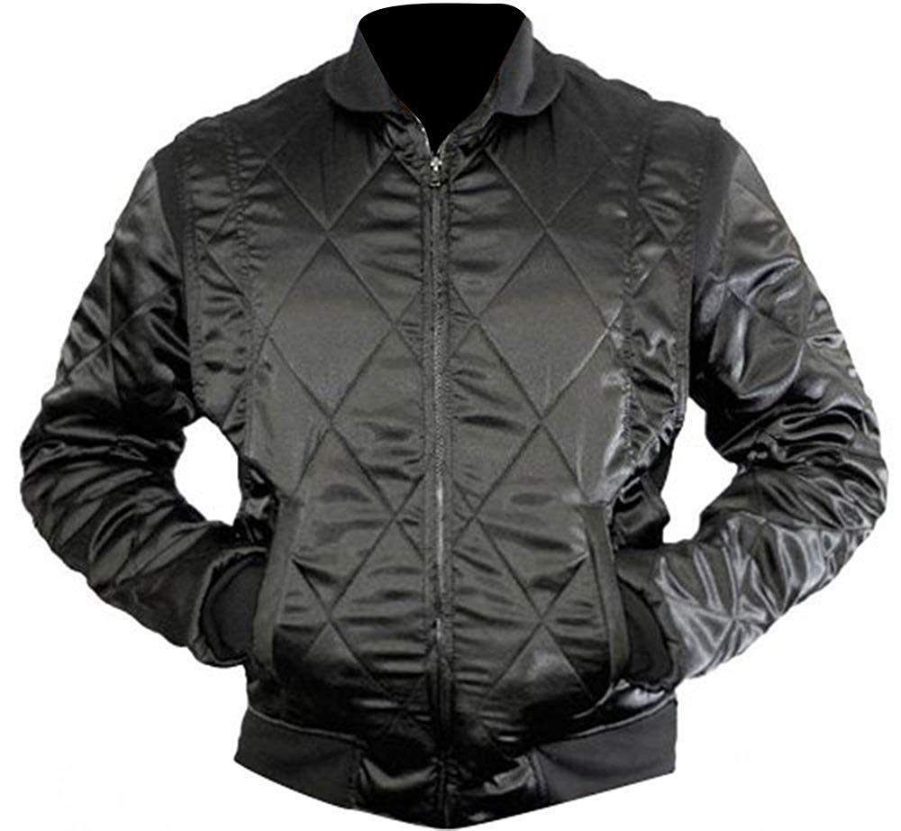 SKY-SELLER Mens Motorcycle Drive Gosling Scorpion Logo Black Bomber Satin Jacket - Lightweight Jacket For Men 4XL Plus Size