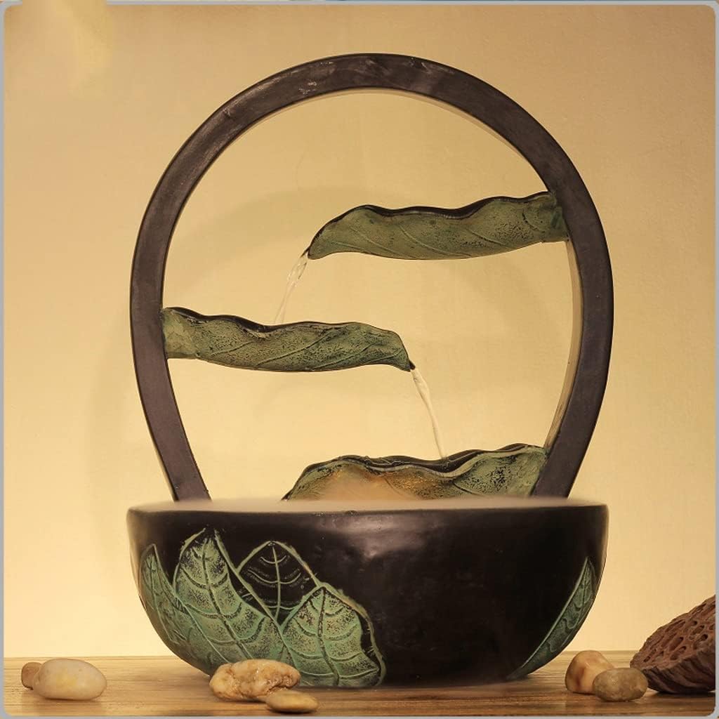 Tabletop Fountain Tabletop Fountain Resin Biye Flowing Water Desktop Fountain Office Desk Decoration Waterfall Fountain Interior Decor Atomized Table Fountain Tabletop Water Fountain