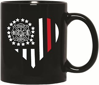 Gift for Fireman Firefighter Lovers Heartshape Humor Designs 11oz 15oz Black Coffee Mug