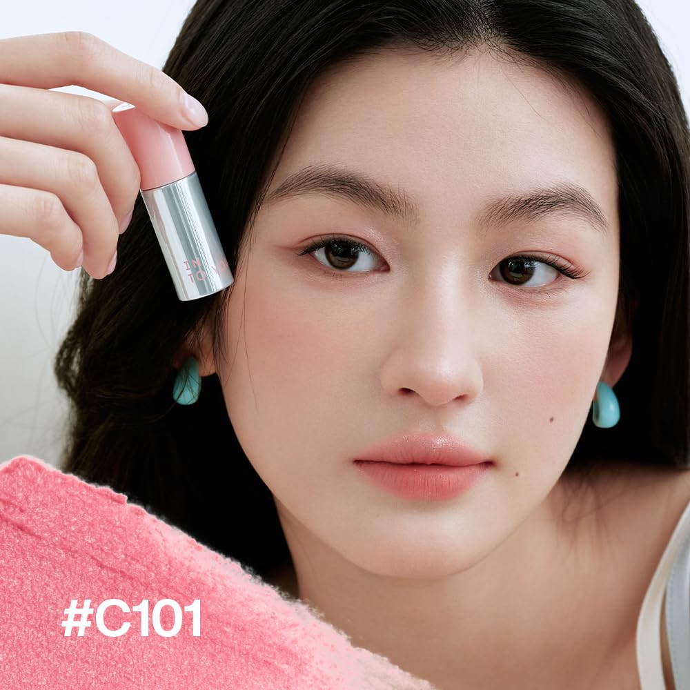 INTO YOU Airy Moisture Lipstick for Women, Long Lasting Matte Finish Lip Mud, High Pigment Color Lip Makeup, Hydrating Lightweight Mousse Texture for Women, C101 Peach Pop - Image 2