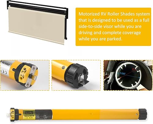 Miniatura 6 de Allen Wrench - Motor de persiana de repuesto para autocaravana con cable de 12 V CC, interruptor de límite integrado y ajuste
