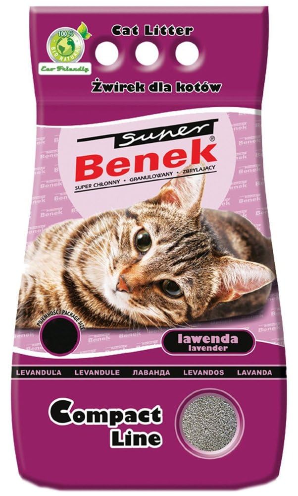 Super Benek Bentonite Clay Ultra Clumping Lavender Cat Litter 10 Litre