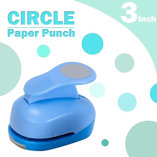 Miniatura 2 de Circle Punch - Perforadora de papel para manualidades de 3 pulgadas, color azul, grande, de 2.953 in, para cartulina, envoltura de regalos, tarjetas