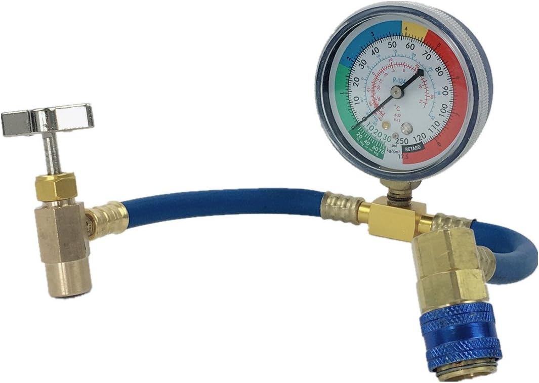 Youngine 1pcs Universal Auto Car AC R134A Copper U-Charge Hose with Gauge